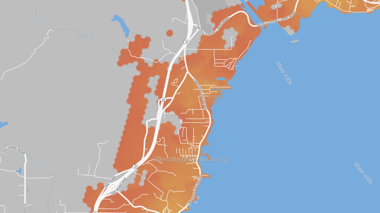 Bike Grade map of North Lakeport, CA