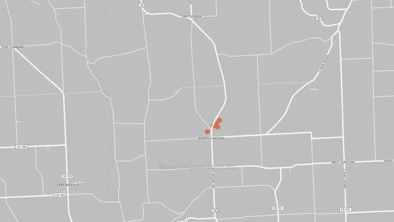 Bike Grade map of North Lansing, NY