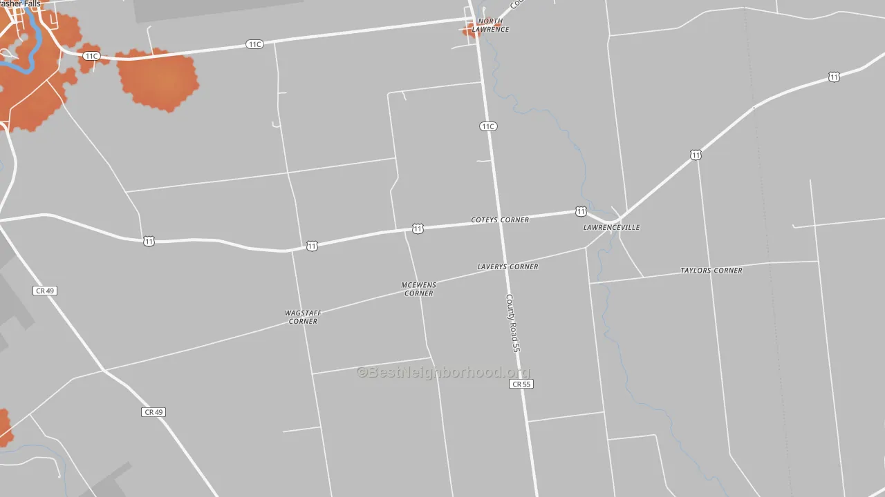 Bike Grade map of North Lawrence, NY