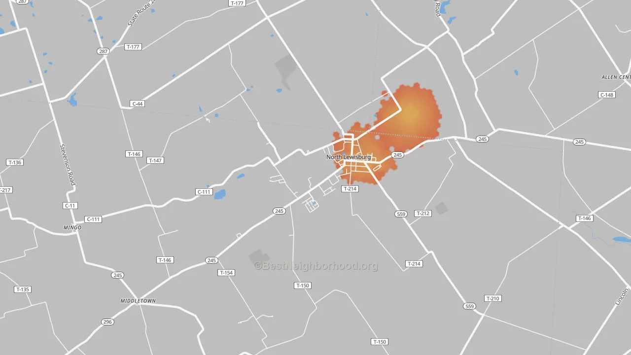 Bike Grade map of North Lewisburg, OH