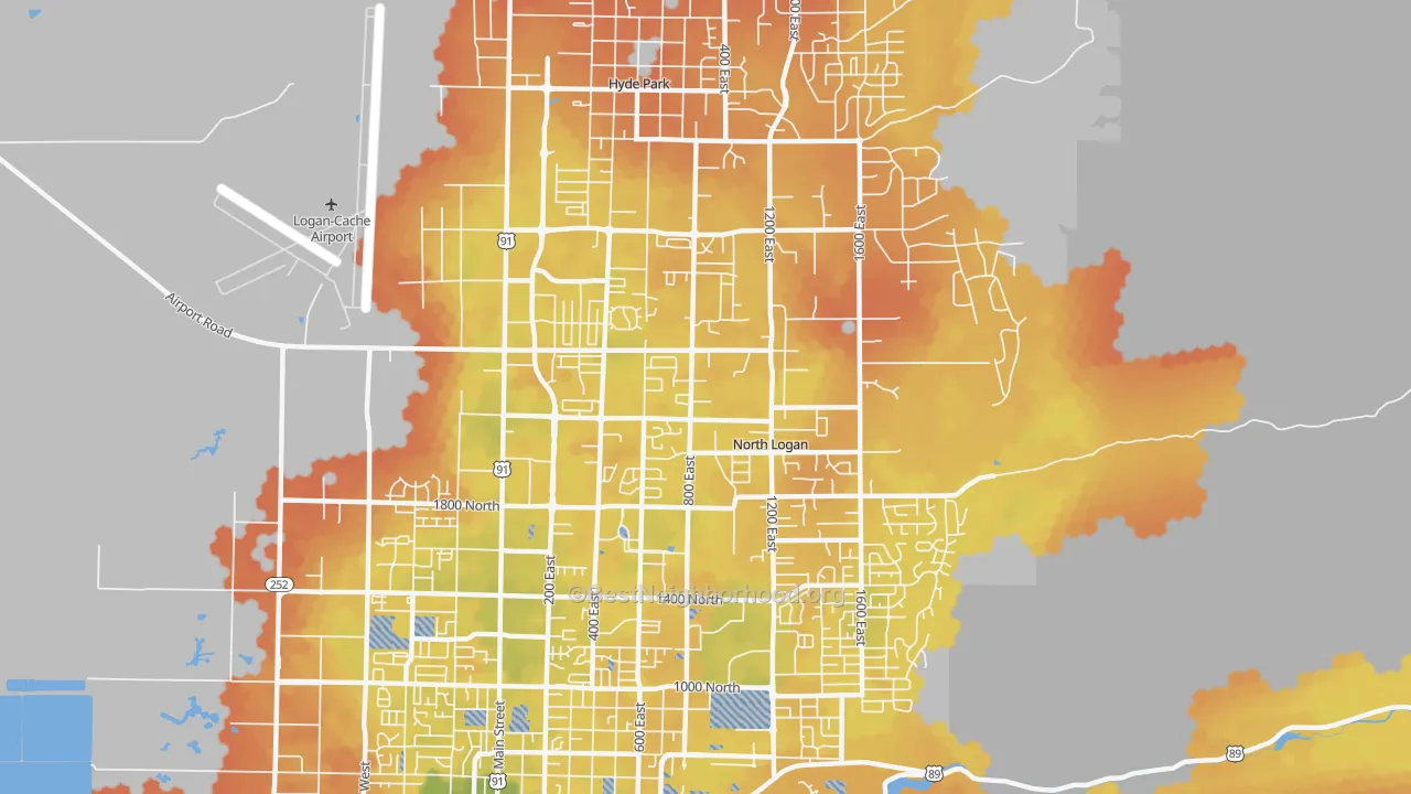 Bike Grade map of North Logan, UT