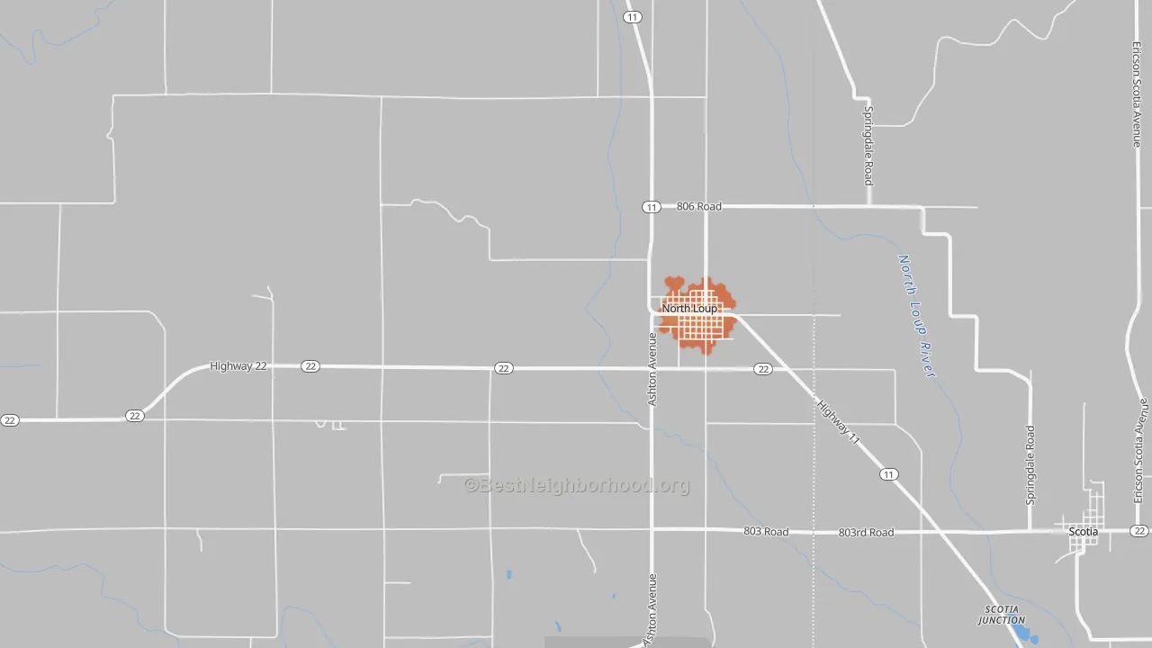 Bike Grade map of North Loup, NE