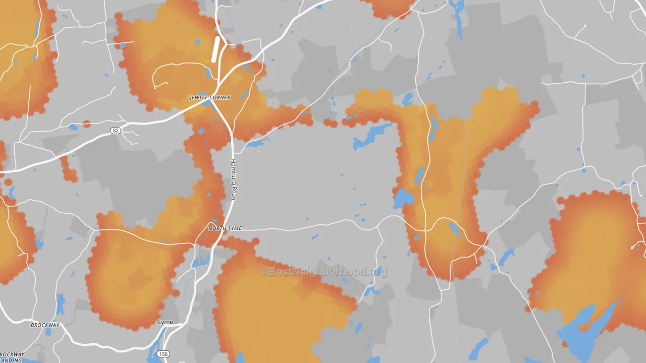 Bike Grade map of North Lyme, CT