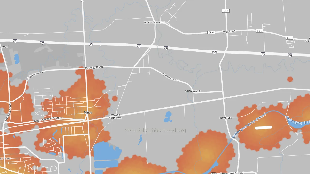 Bike Grade map of North Manlius, NY