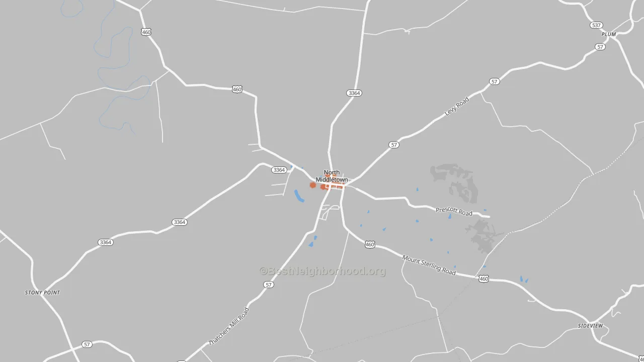 Bike Grade map of North Middletown, KY