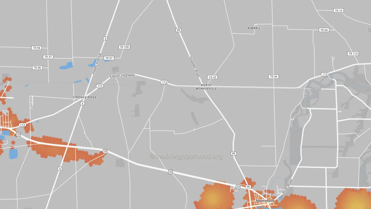 Bike Grade map of North Monroeville, OH