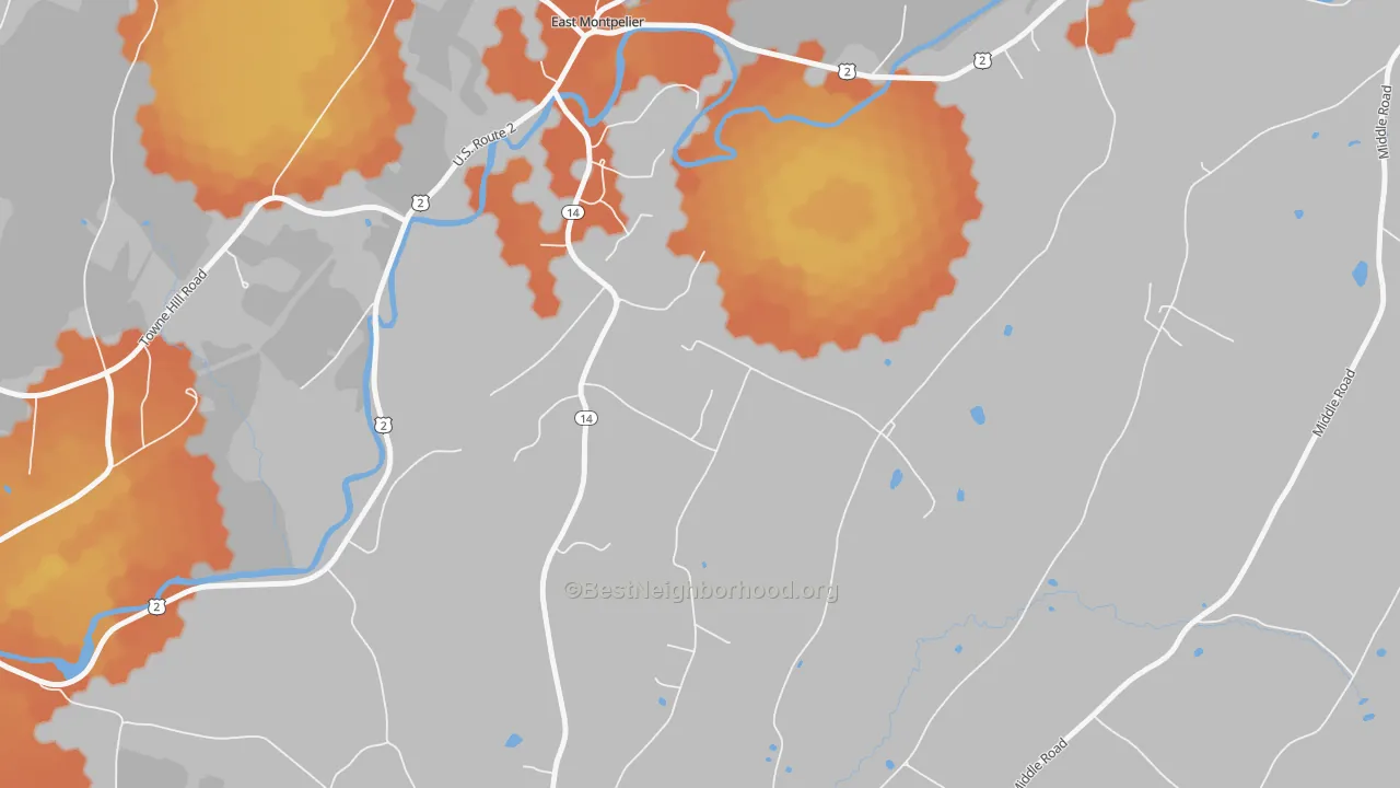 Bike Grade map of North Montpelier, VT