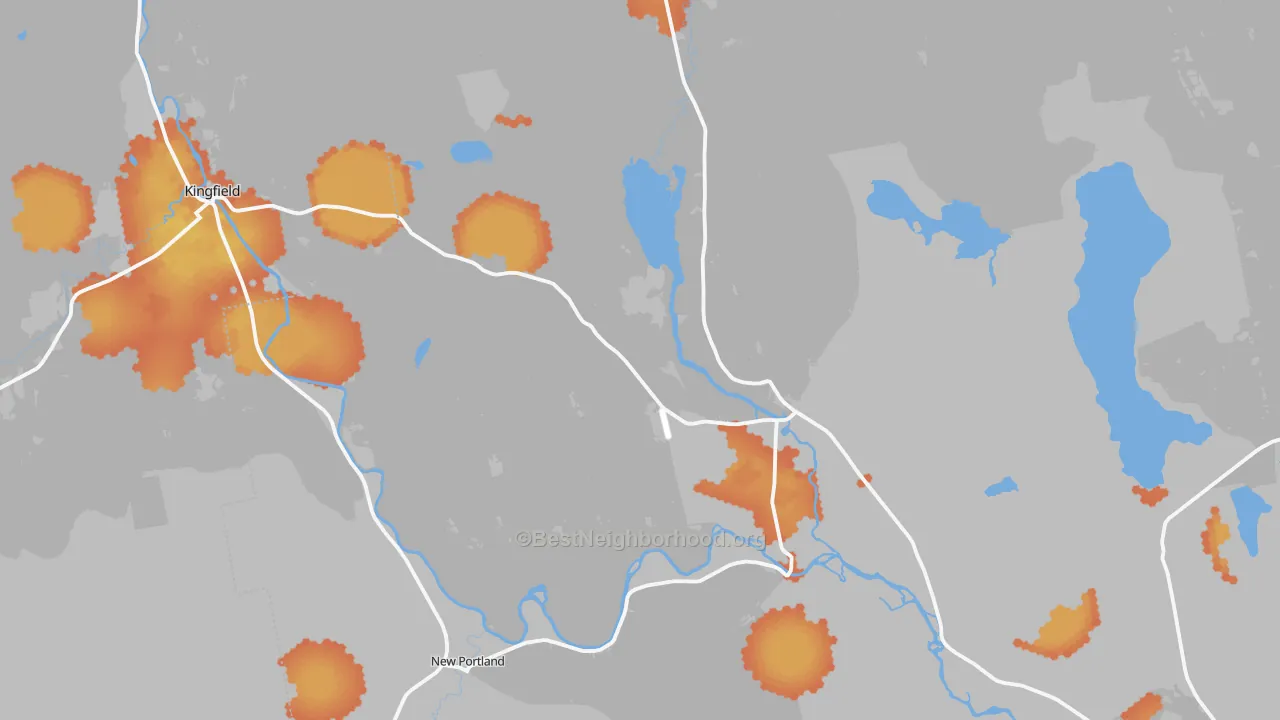Bike Grade map of North New Portland, ME