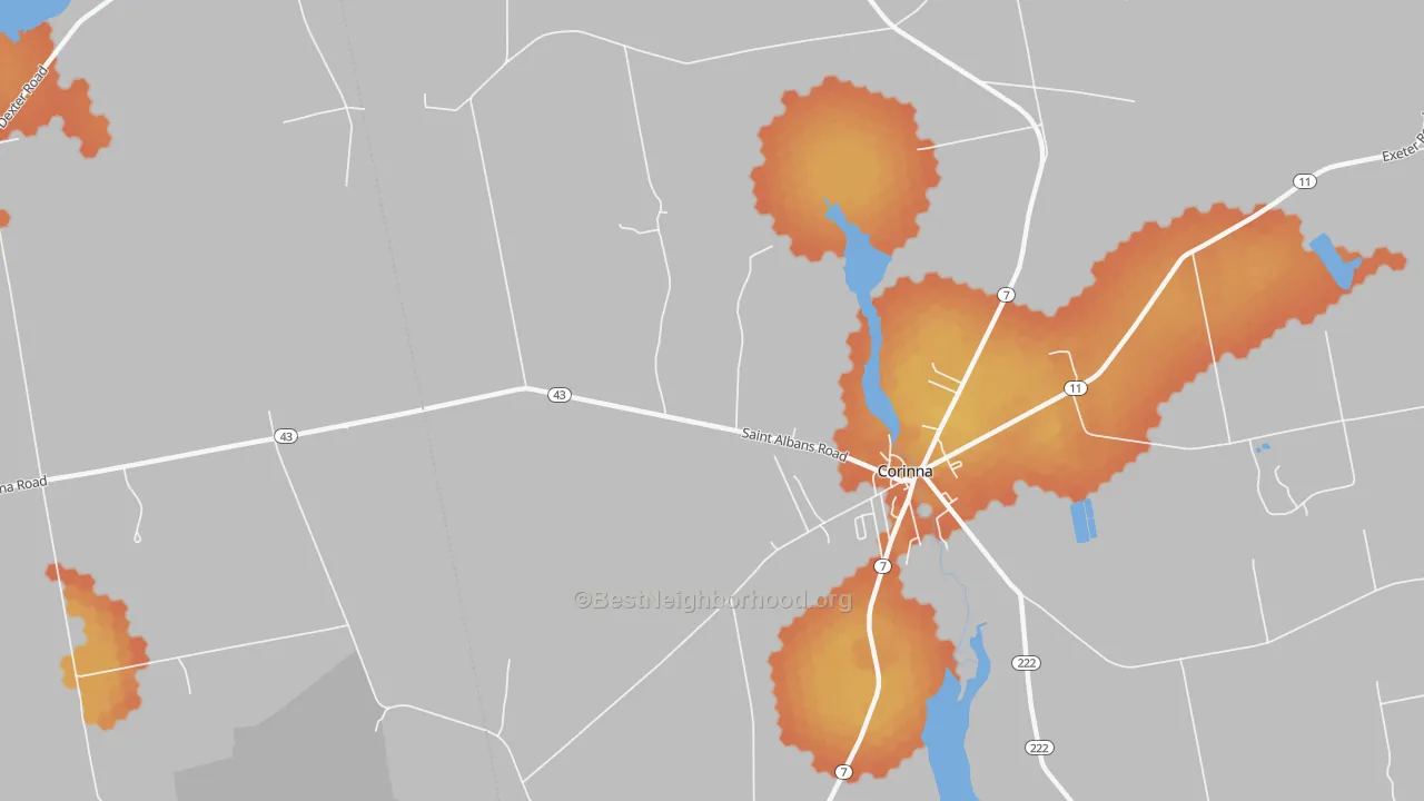 Bike Grade map of North Newport, ME