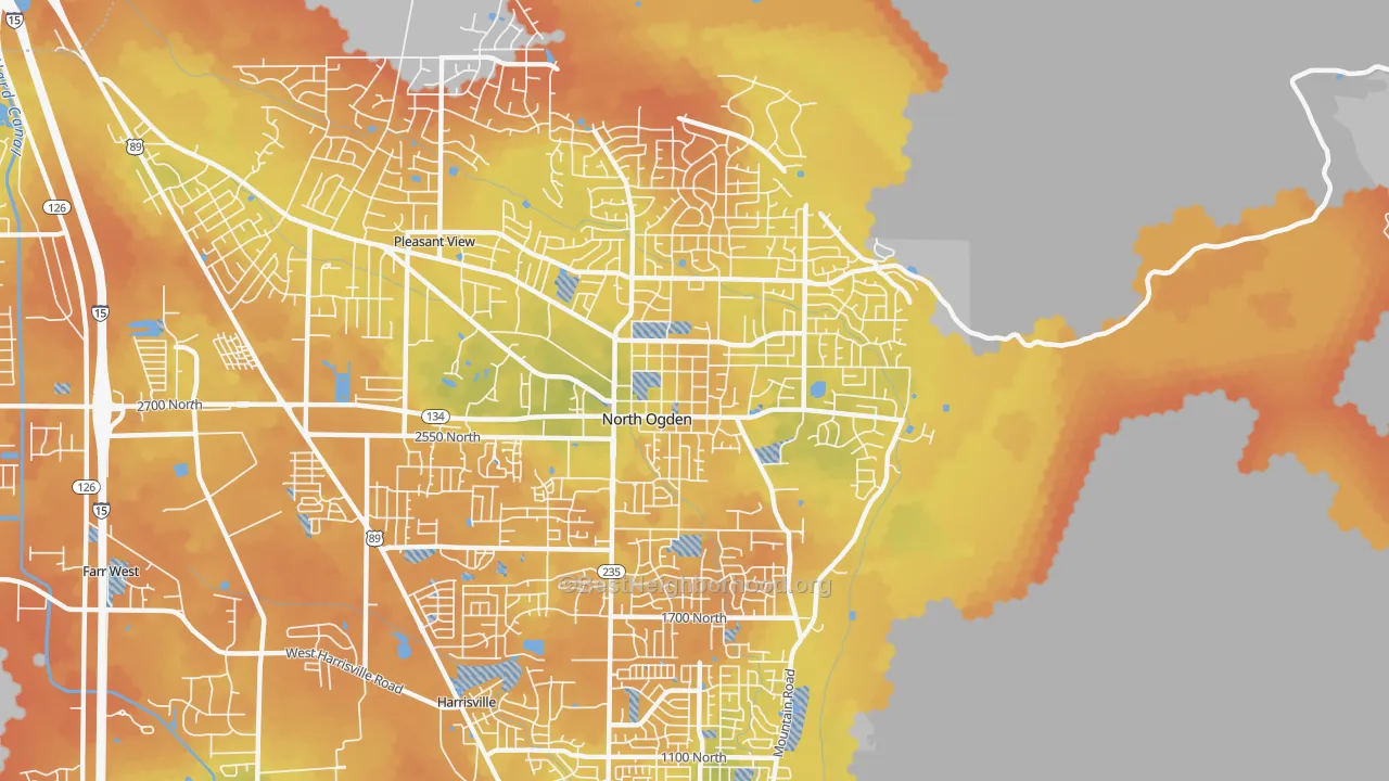 Bike Grade map of North Ogden, UT