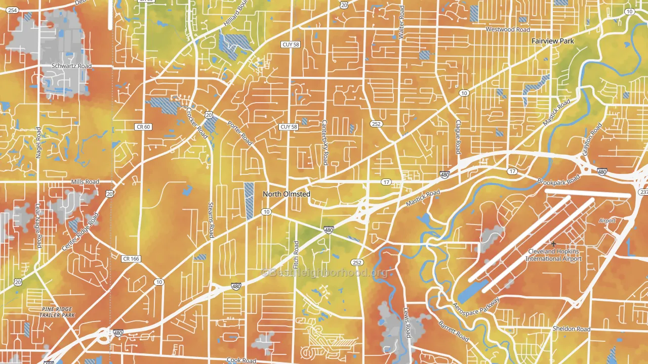 Bike Grade map of North Olmsted, OH