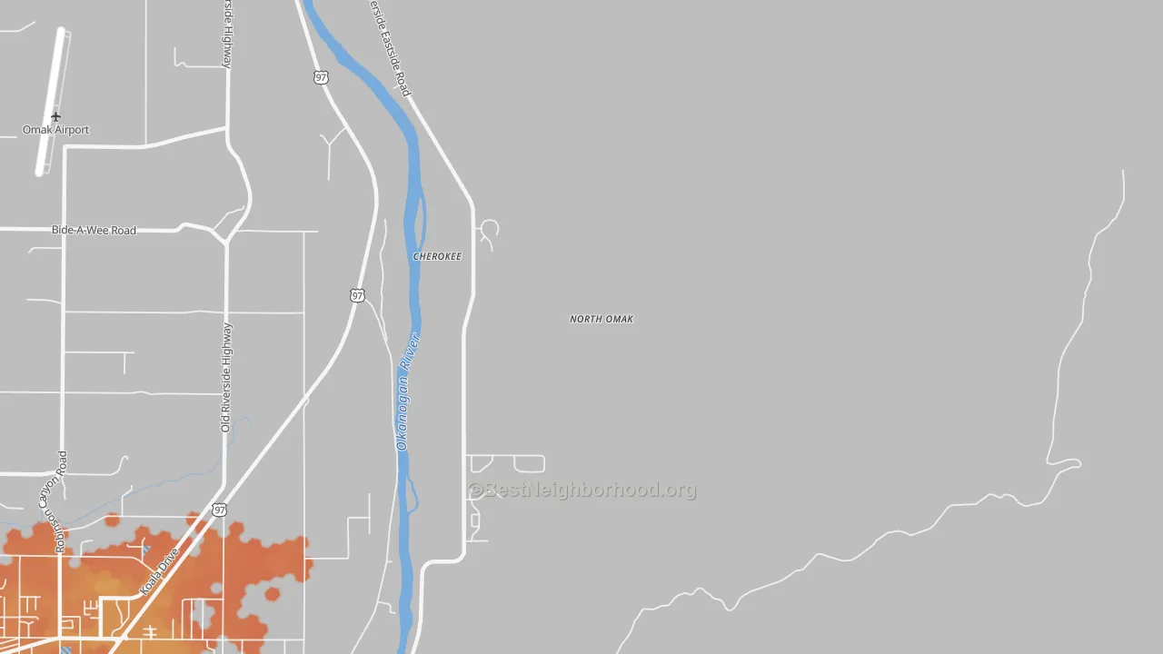 Bike Grade map of North Omak, WA