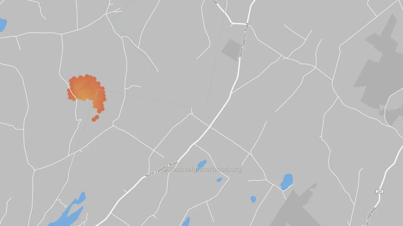 Bike Grade map of North Palermo, ME