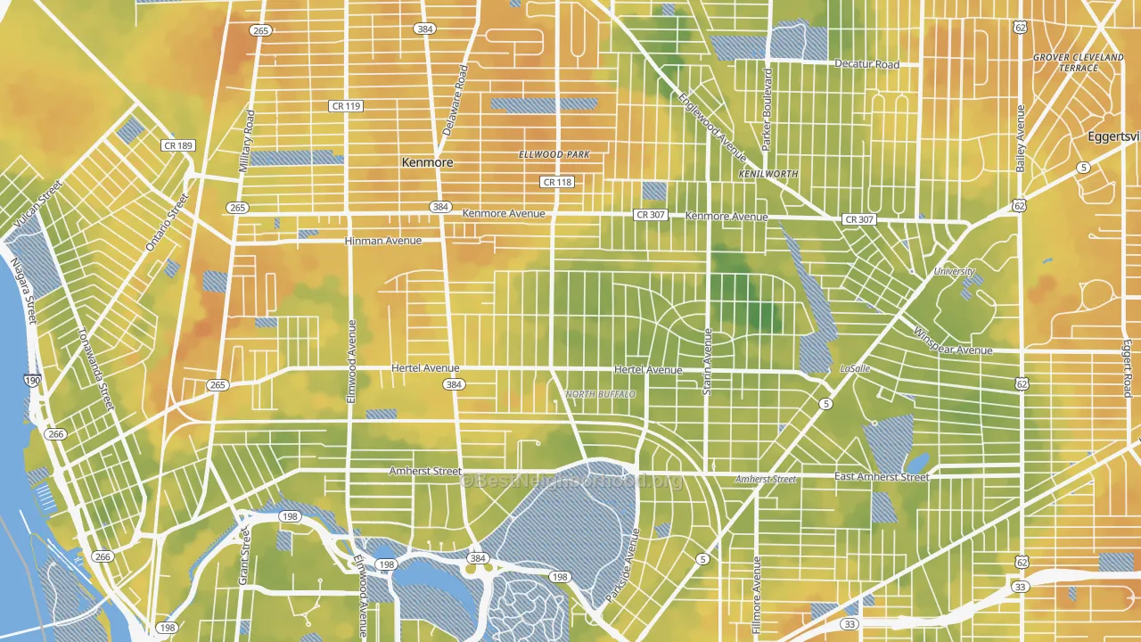 Bike Grade map of North Park, Buffalo, NY