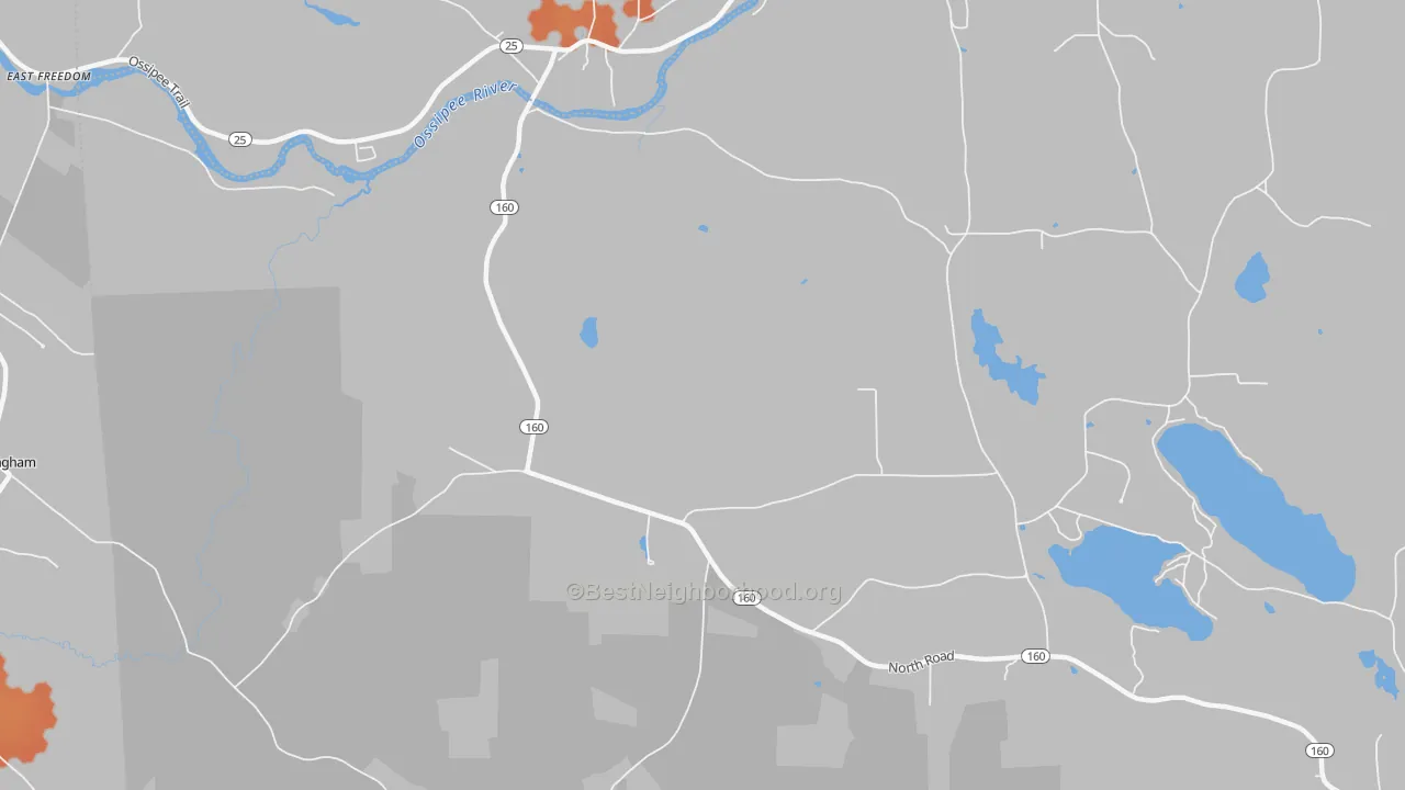 Bike Grade map of North Parsonfield, ME