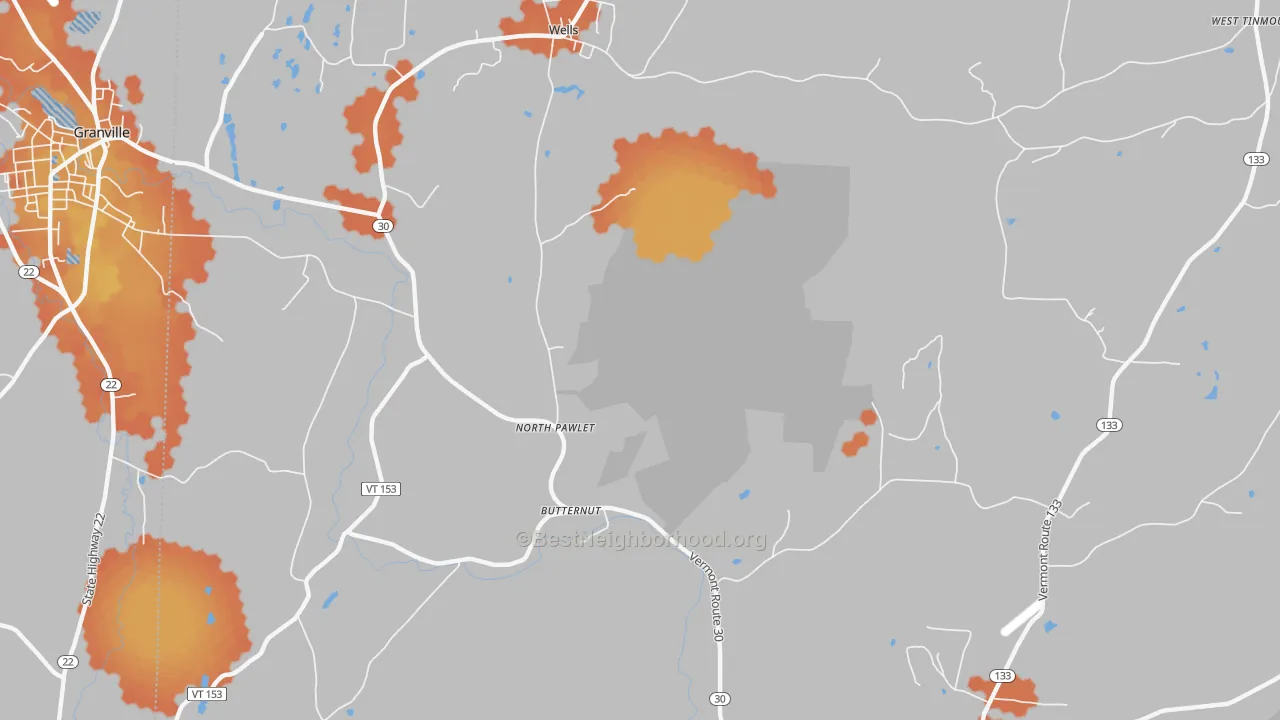 Bike Grade map of North Pawlet, VT
