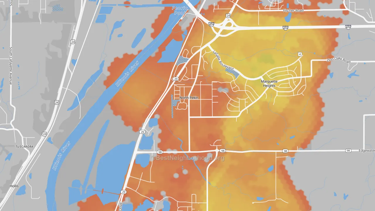 Bike Grade map of North Pekin, IL