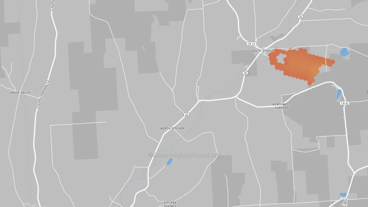 Bike Grade map of North Pitcher, NY