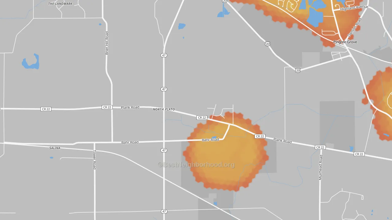 Bike Grade map of North Plato, IL