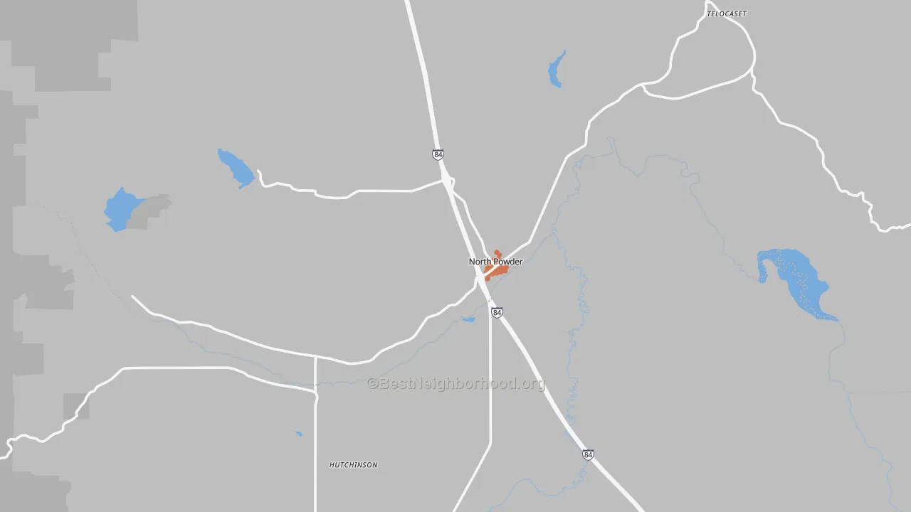 Bike Grade map of North Powder, OR