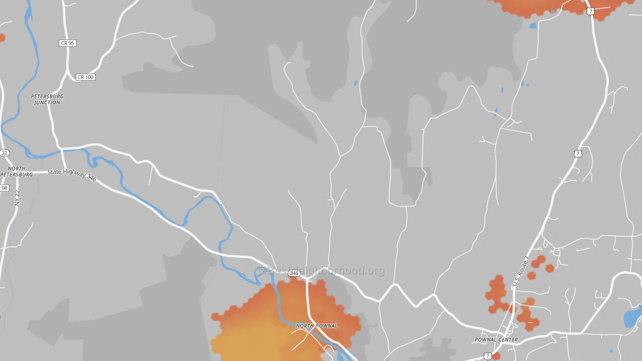 Bike Grade map of North Pownal, VT