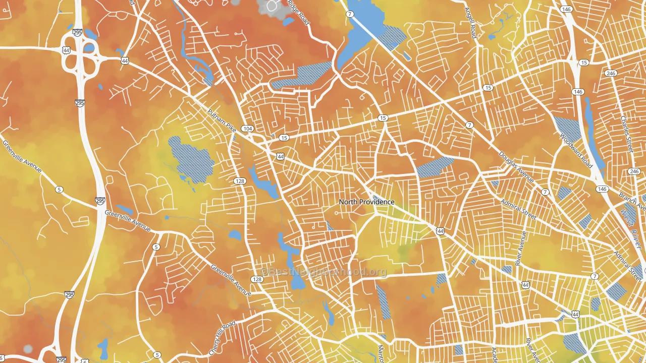 Bike Grade map of North Providence, RI