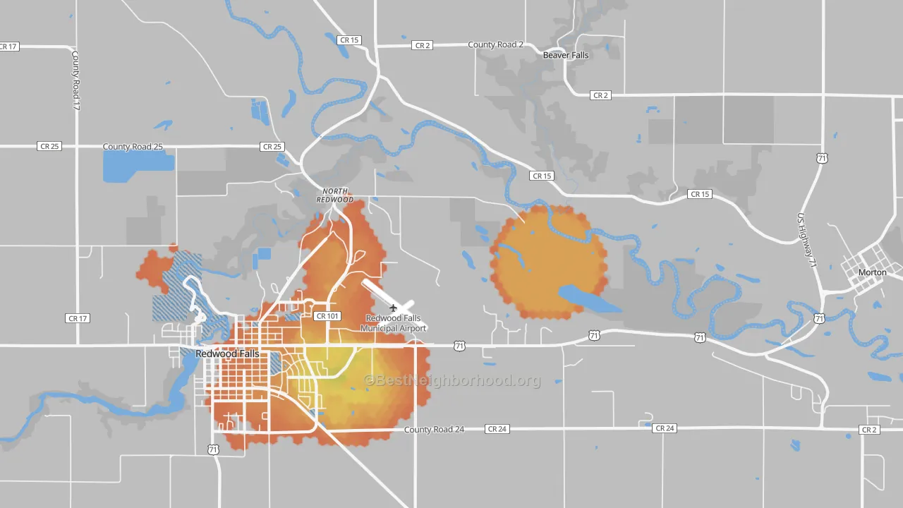 Bike Grade map of North Redwood, MN