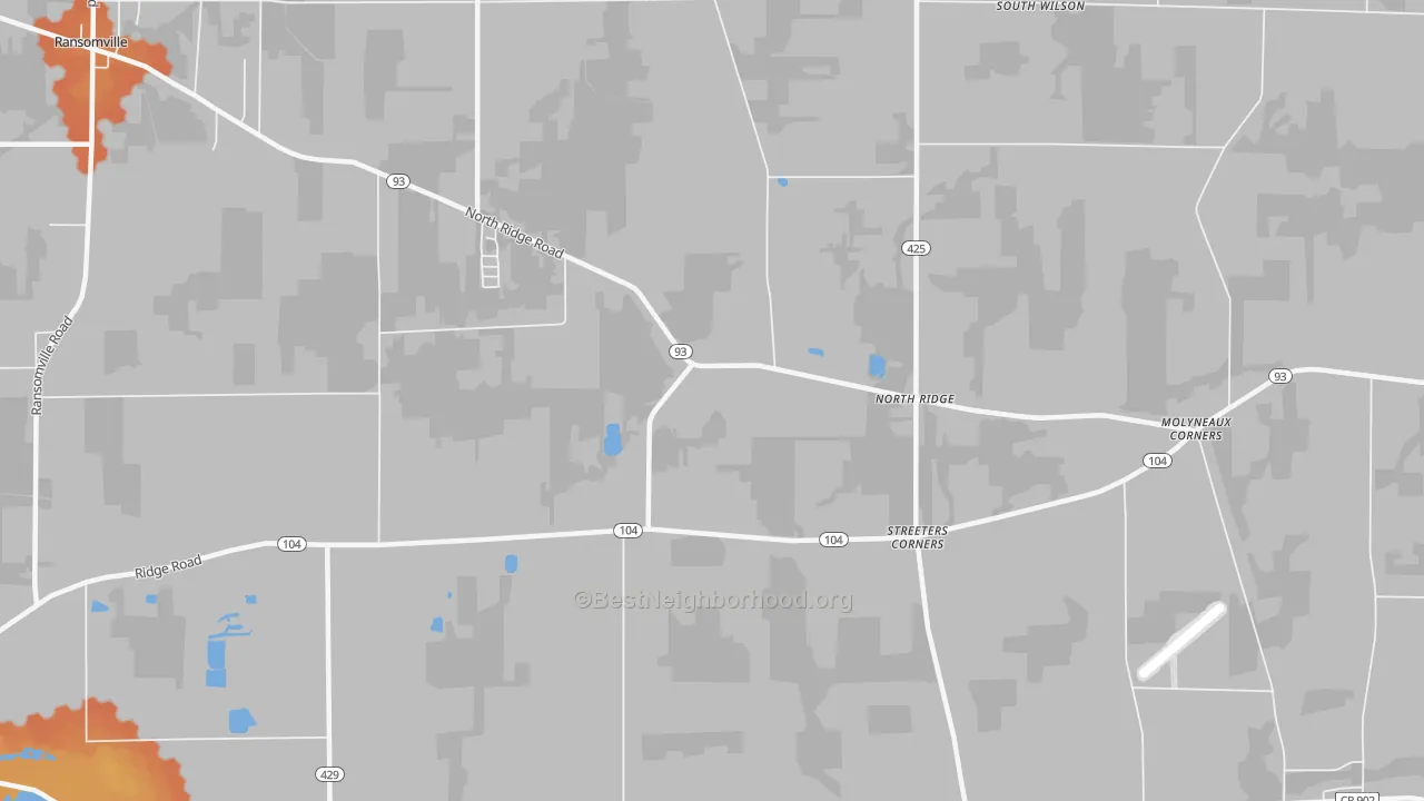 Bike Grade map of North Ridge, NY