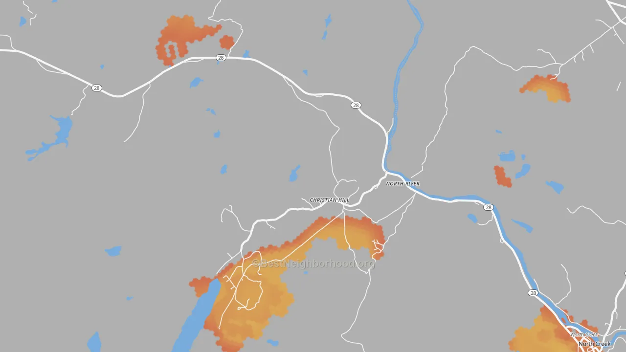 Bike Grade map of North River, NY