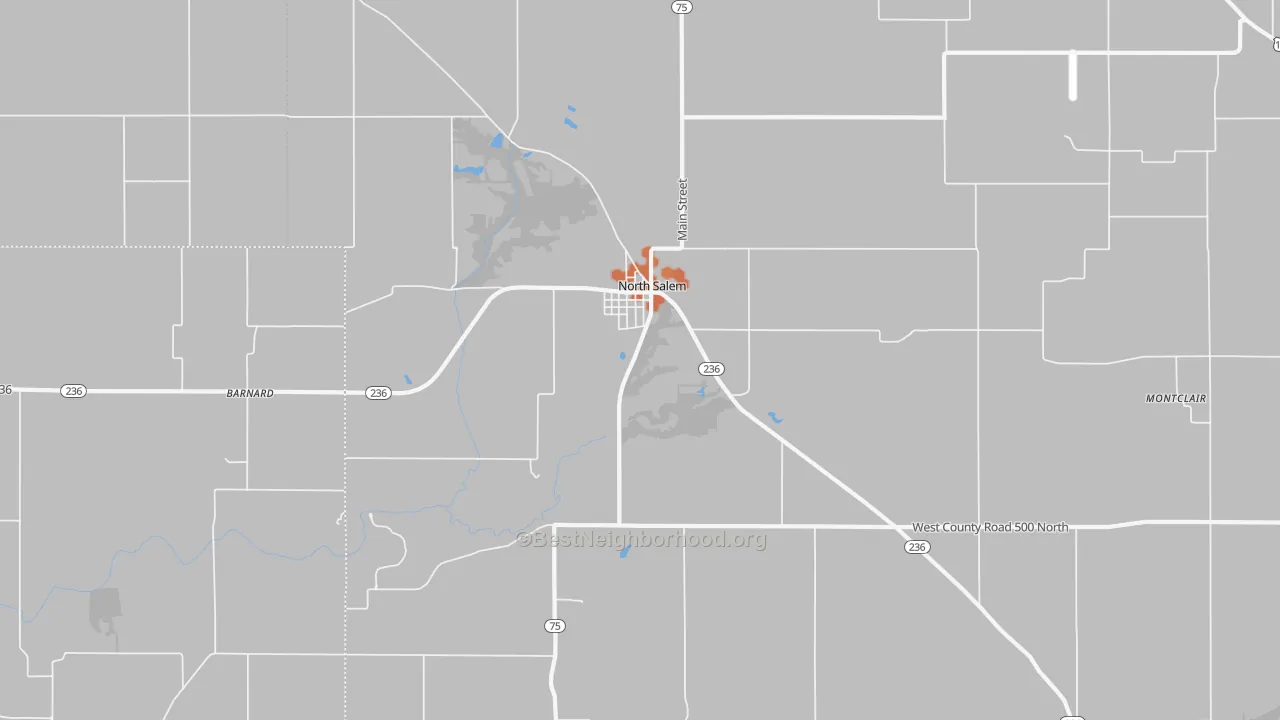 Bike Grade map of North Salem, IN
