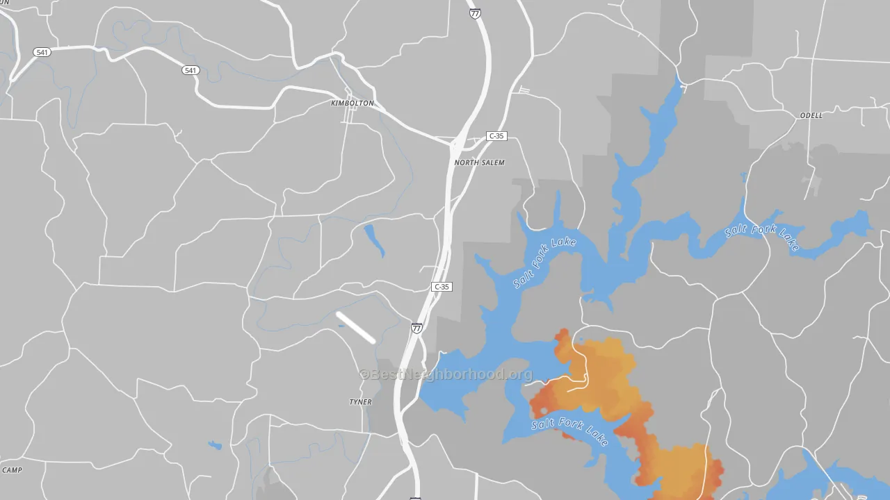Bike Grade map of North Salem, OH