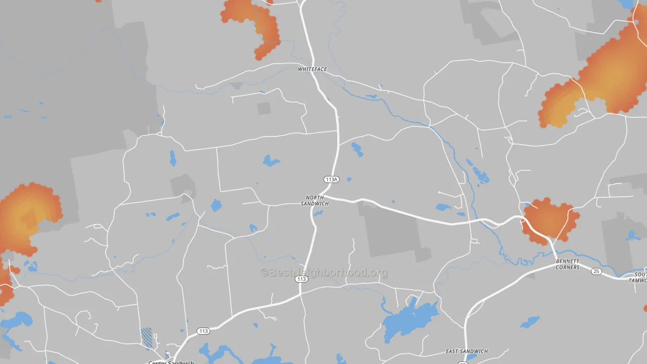 Bike Grade map of North Sandwich, NH