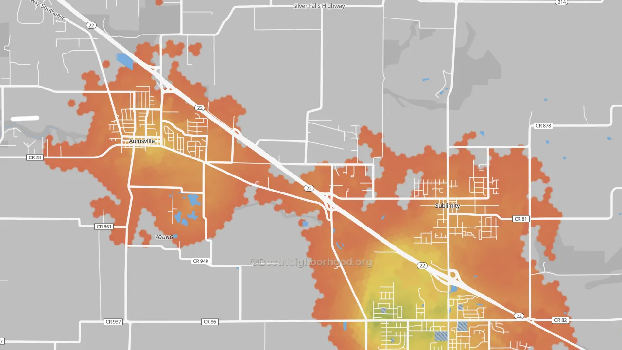 Bike Grade map of North Santiam, OR