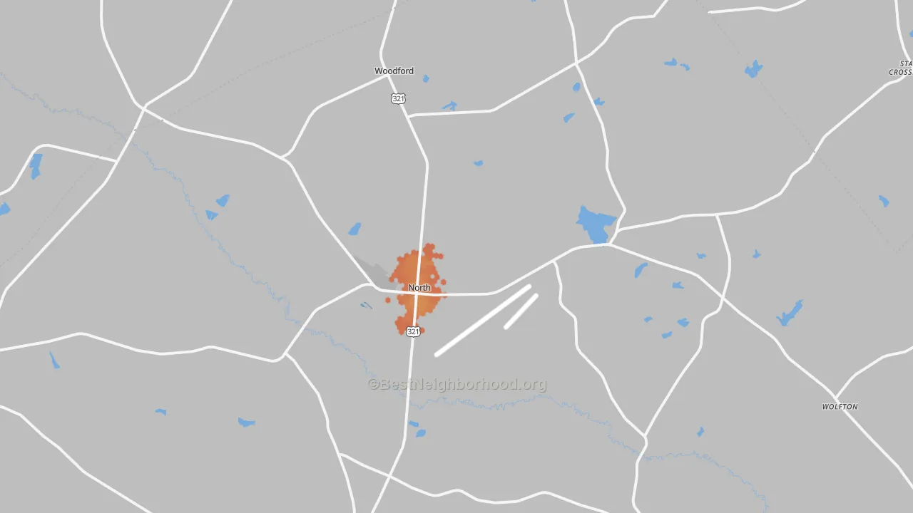 Bike Grade map of North, SC