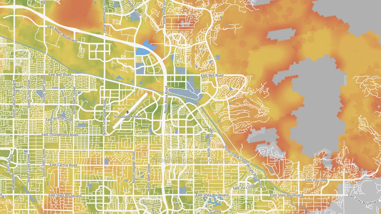 Bike Grade map of North Scottsdale, Scottsdale, AZ