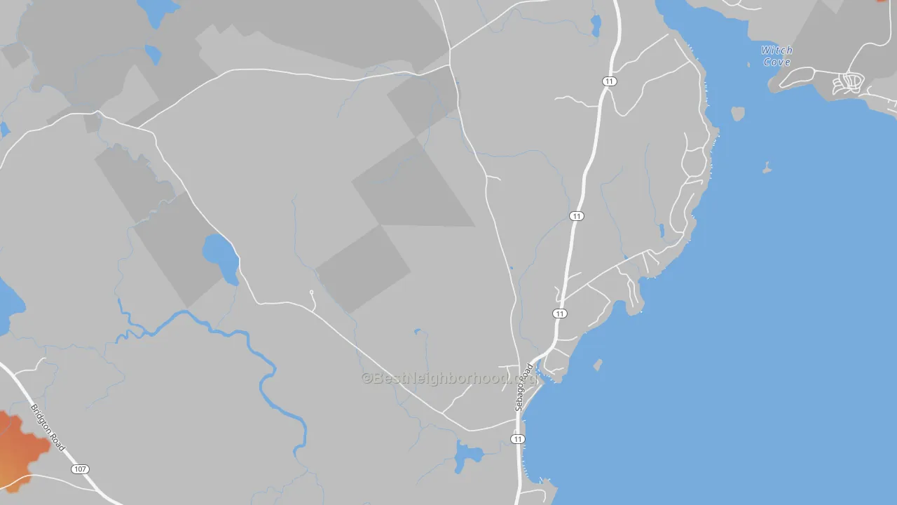 Bike Grade map of North Sebago, ME