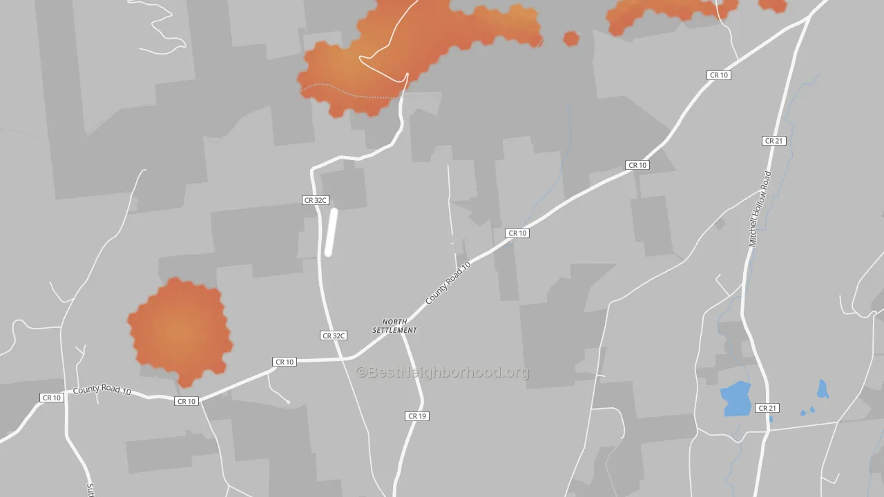 Bike Grade map of North Settlement, NY