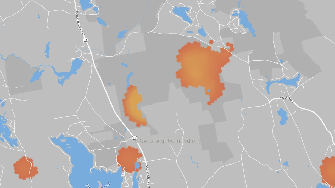 Bike Grade map of North Shapleigh, ME
