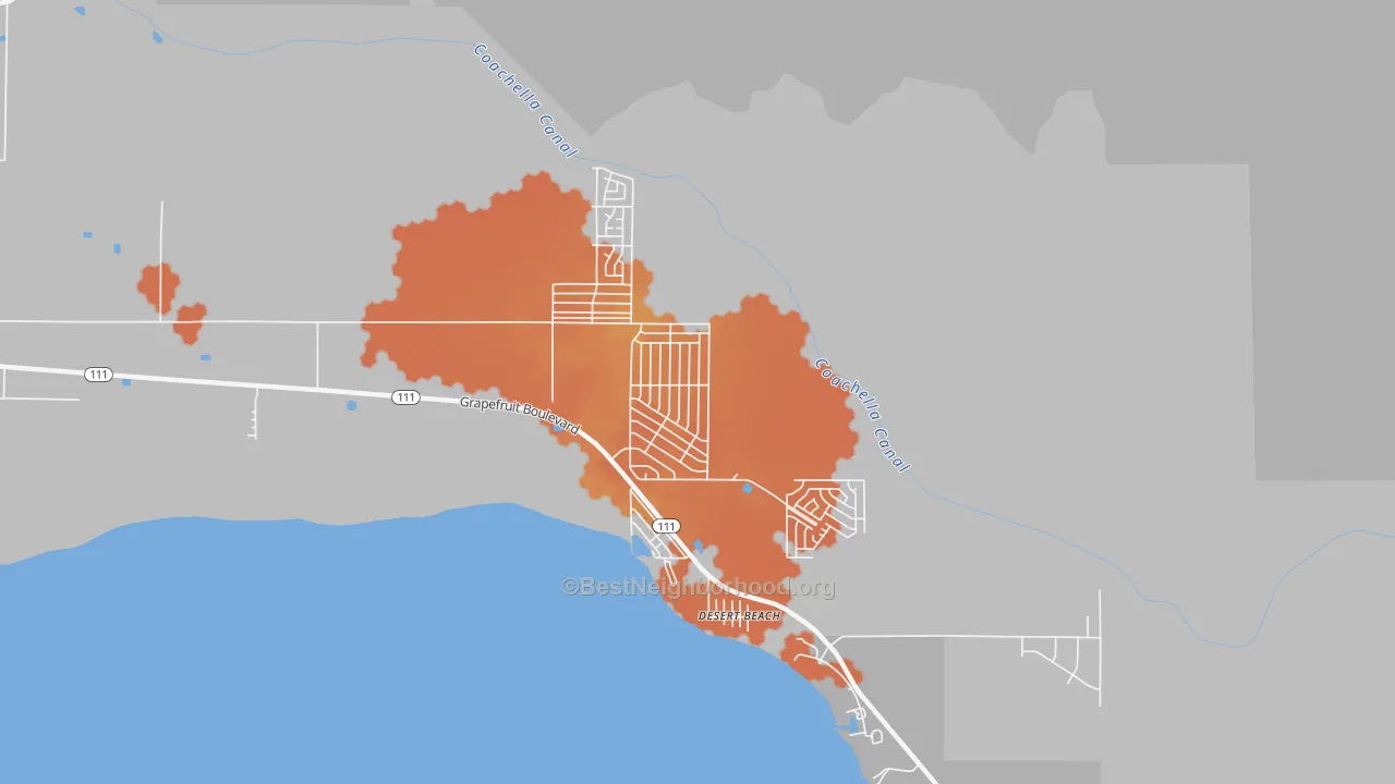 Bike Grade map of North Shore, CA