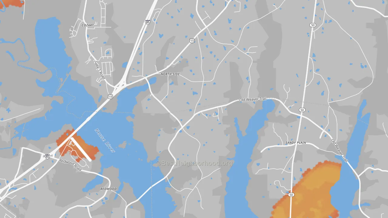 Bike Grade map of North Side, NC