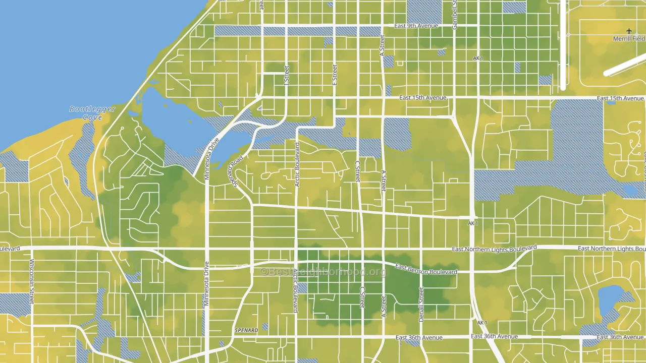 Bike Grade map of North Star, Anchorage, AK