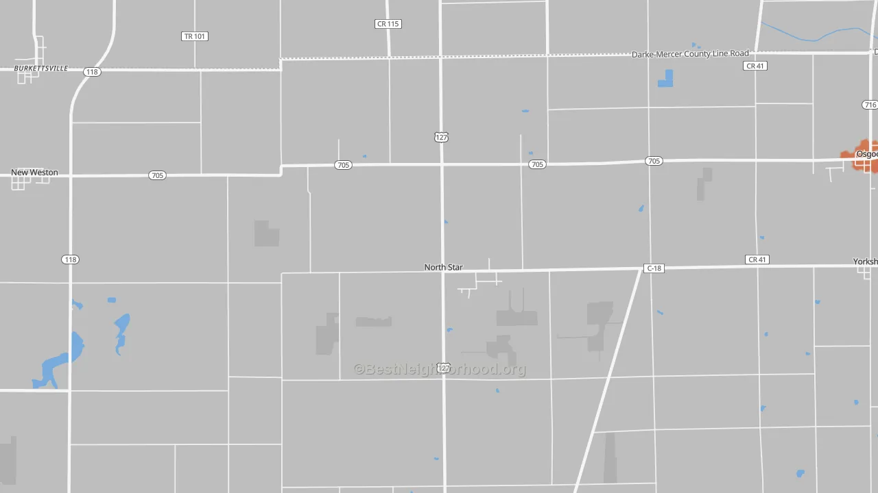 Bike Grade map of North Star, OH