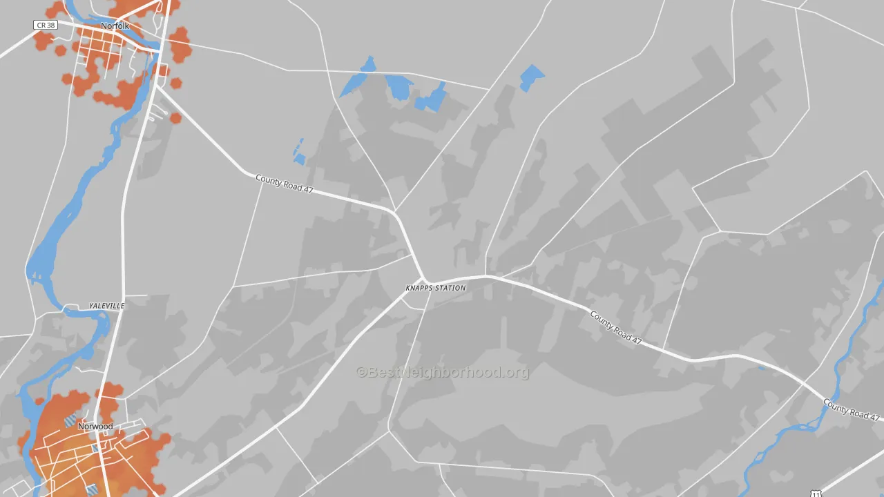 Bike Grade map of North Stockholm, NY