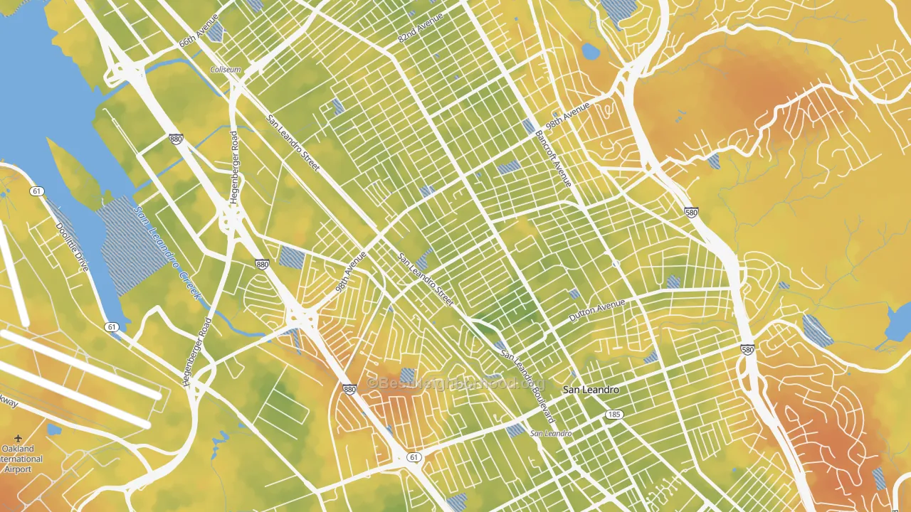 Bike Grade map of North Stonehurst, Oakland, CA