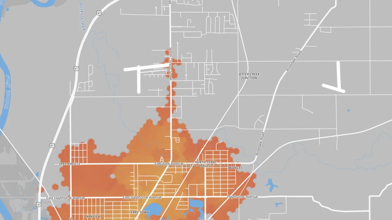 Bike Grade map of North Terre Haute, IN