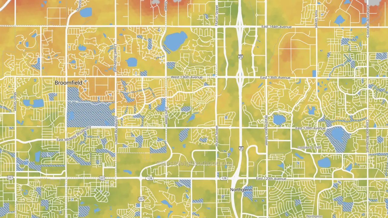 Bike Grade map of North Westminster, Westminster, CO