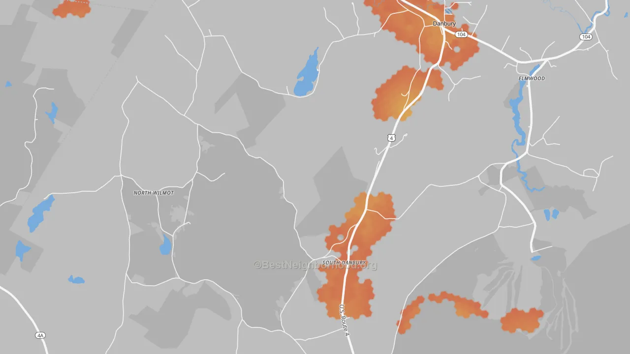 Bike Grade map of North Wilmot, NH