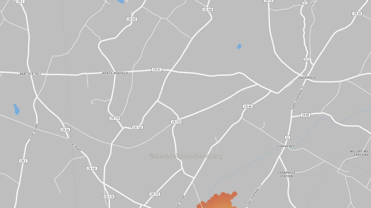 Bike Grade map of North Winfield, NY