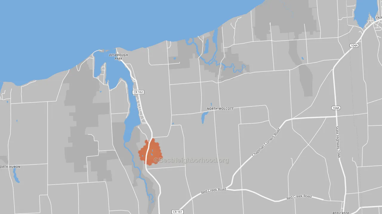Bike Grade map of North Wolcott, NY