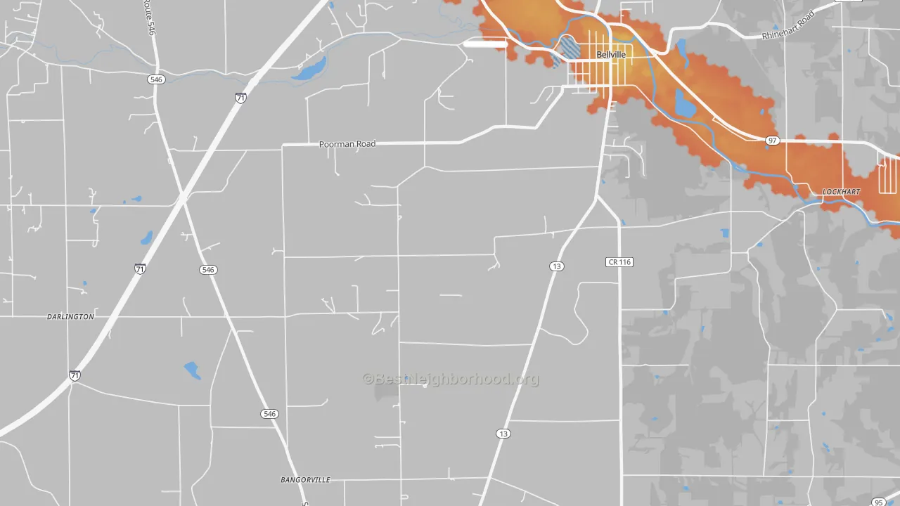 Bike Grade map of North Woodbury, OH